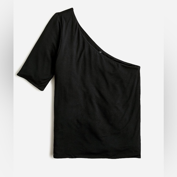 J Crew NWT Form knit one shoulder elbow sleeve top - Picture 3 of 9